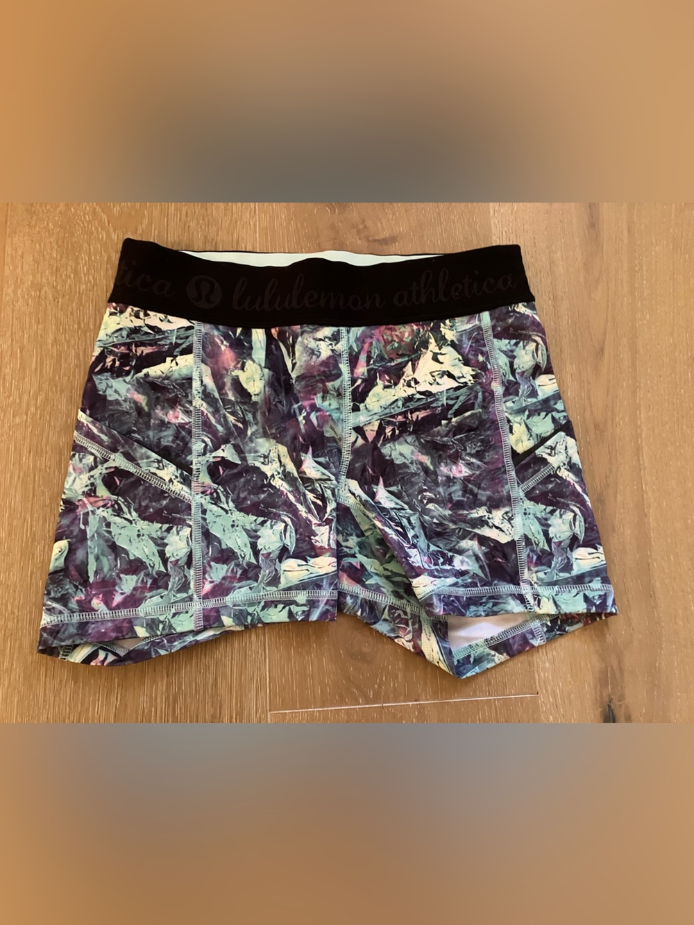 lululemon athletica Multicolor Abstract Athletic Shorts - Purple & Teal